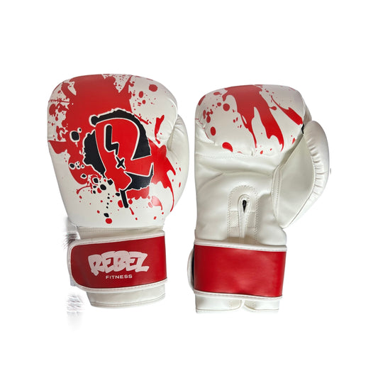 Rebel Red and White Drip Gloves